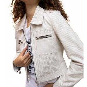 NEW MAURITIUS shala leather jacket in off white